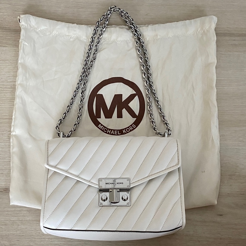 Michael Kors Ivory Quilted Shoulder Bag